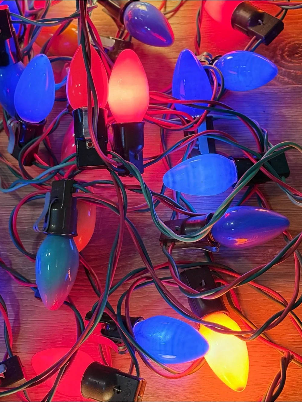 Vintage C9 Christmas Lights 2 Strings 53' Tested and Working Retro MCM